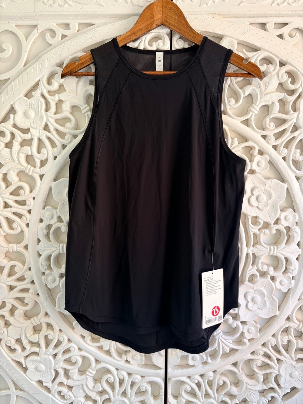 Lululemon Sculpt Tank Black Size 8 NWT Mesh Back Workout Top